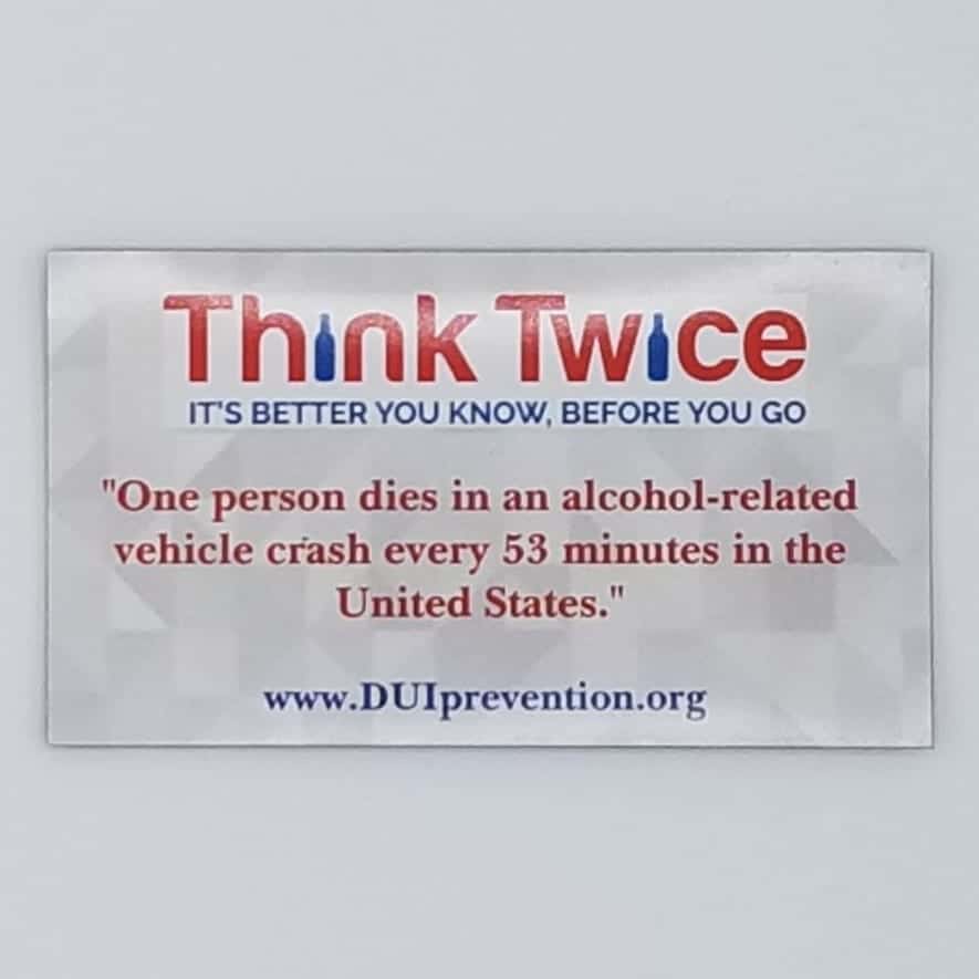 Event Party Breathalyzer DUI prevention Think Twice